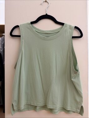 Lululemon Women's Light Green Sleeveless Mesh-Back Tank Top